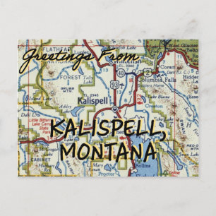 Kalispell MT Vintage Karte
