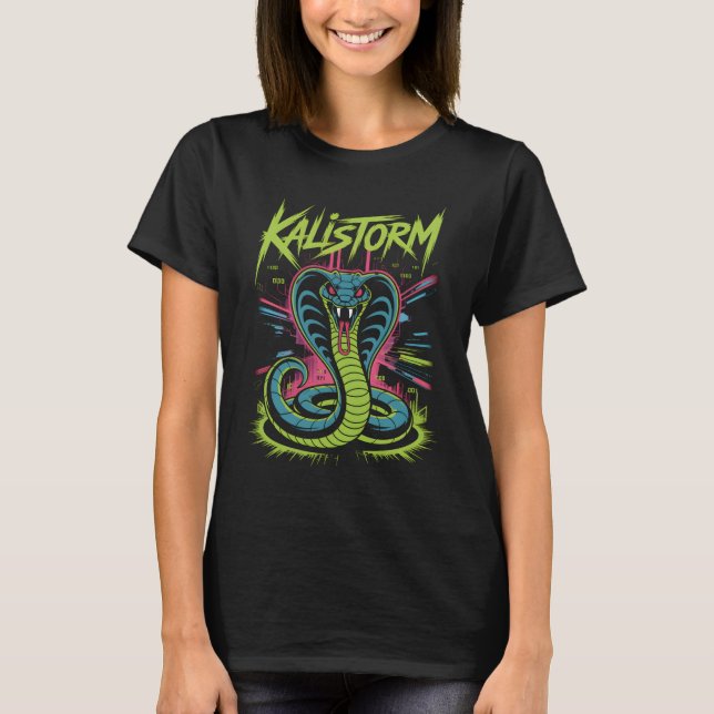 KALISTORM – Cyber Cobra Graffiti Tech Design T-Shirt (Vorderseite)