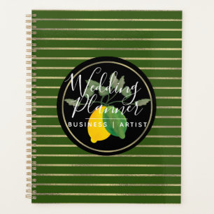 Kalk-Limonen-Aquarell-Logo-Folienstreifen-Hochzeit Planer