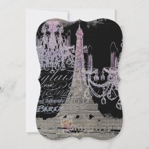 Kalkboard-Skripte Kronleuchter Paris eiffel Turm Einladung