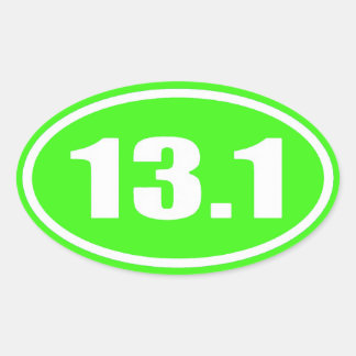 Kalkgrün 13.1 Aufkleber | Halbmarathon