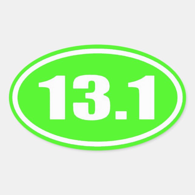 Kalkgrün 13.1 Aufkleber | Halbmarathon (Vorderseite)