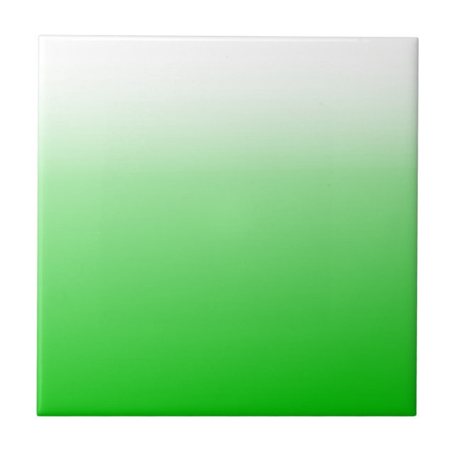Kalkgrün bis weißer Farbverlauf #00cc00 Fliese (Vorderseite)