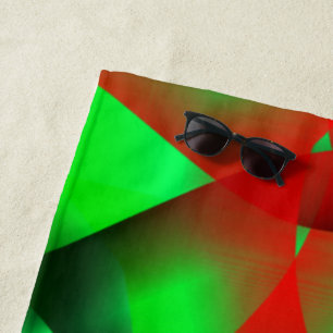 Kalkgrün und klare rote Curling, mit Schatten? Strandtuch