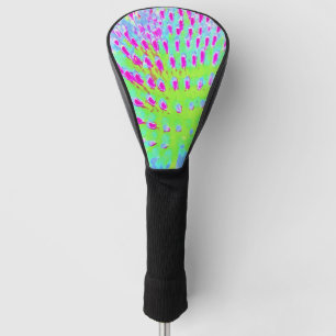 Kalkgrün und Lila Abstrakte Kone-Blume Golf Headcover