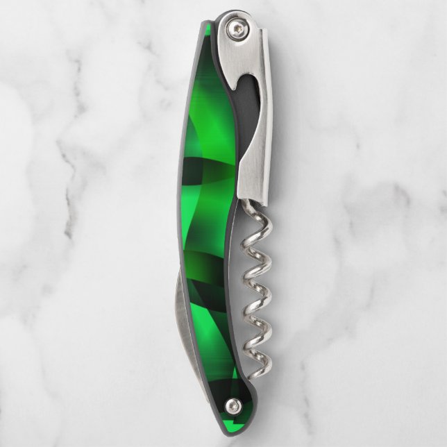 Kalkgrün und schwarz Curling, mit etwas Schatten? Kellnermesser (Rückseite)