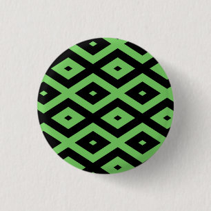 Kalkgrün und schwarz - Diamantmuster Button