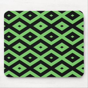 Kalkgrün und schwarz - Diamantmuster Mousepad