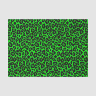 Kalkgrün und Schwarz-Leopard Seidenpapier