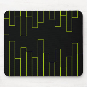 Kalkgrün und schwarze Rechtecke Mousepad