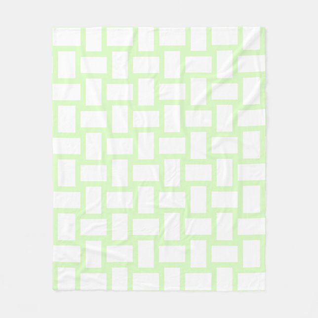 Kalkgrün und Weiß-Weaven-Design Fleecedecke (Vorderseite)