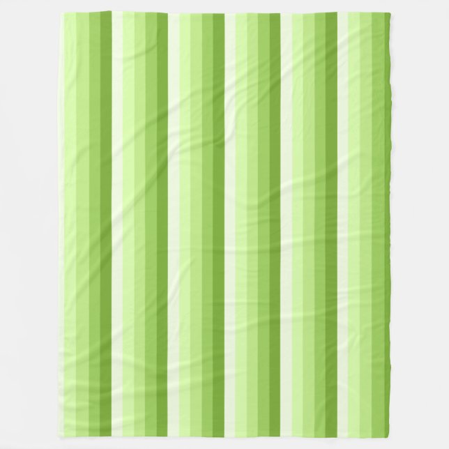 Kalkgrüne Schattenstreifen Fleecedecke (Vorderseite)