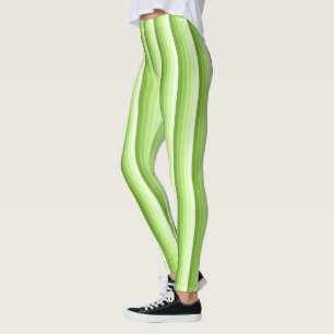 Kalkgrüne Schattenstreifen Leggings