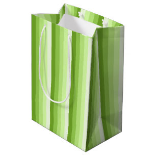 Kalkgrüne Schattenstreifen Mittlere Geschenktüte