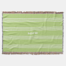 Kalkgrüne Streifen, kundenspezifisch für Monogramm Decke