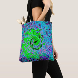 Kalkgrüner Groovy Abstrakt Retro Liquid Swirl Tasche