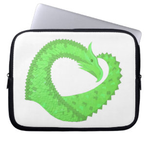 Kalkgrüner Herzdrache auf Weiß Laptopschutzhülle