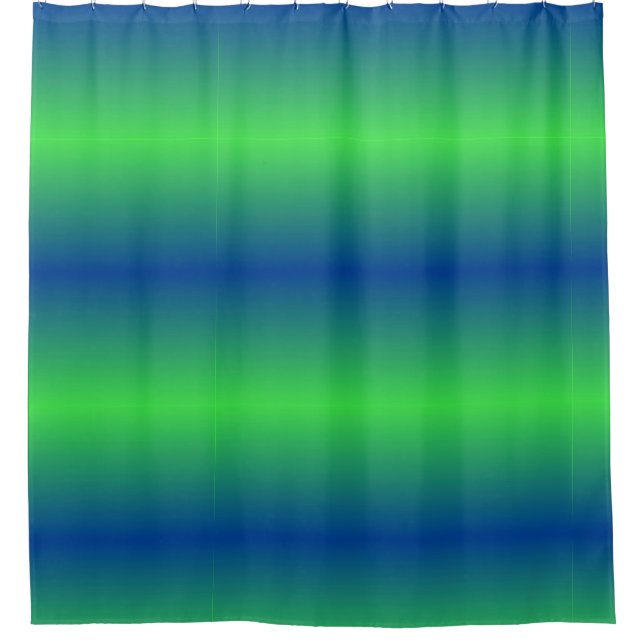 Kalkgrüner Ombre Stripe Duschvorhang (Vorderseite)