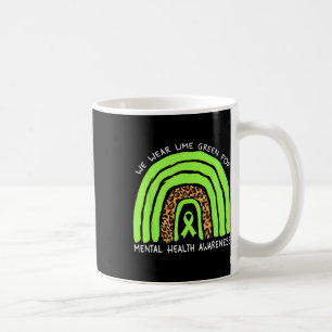 Kalkgrüner Regenbogen für Mental Health Awarenes Kaffeetasse