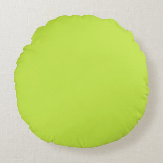 Kalkgrünes rundes Kissen (16") (Vorderseite)