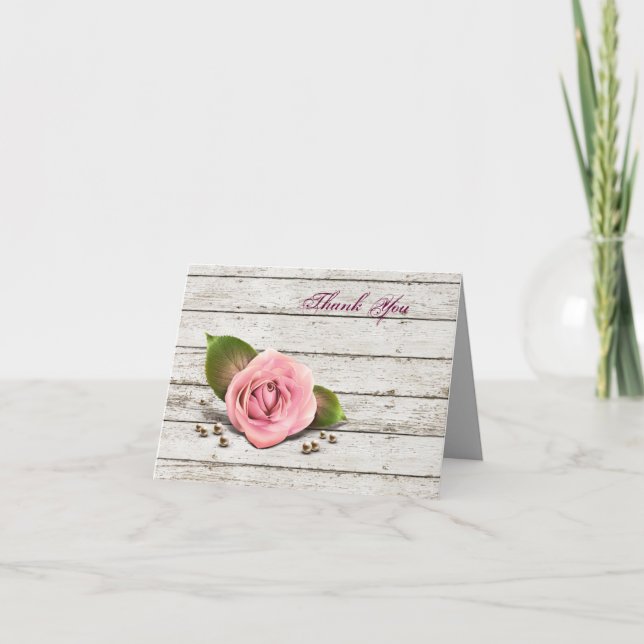 Kalkholz Rosa Franziskaner Hochzeit Dankeskarte (Vorderseite)