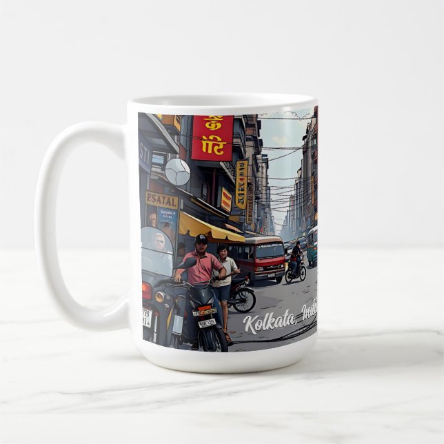 Kalkutta, Indiens Innenstadt Keepake Souvenir Kaffeetasse (Links)
