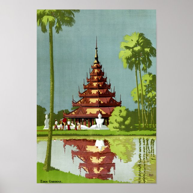 Kalkutta Vintage Reiseplakat - Wiederherstellung Poster (Vorne)