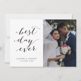 Kalligrafie am besten am Tag Hochzeit 3 Foto Dankeskarte