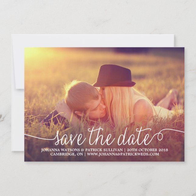 Kalligrafie-Ankündigung Datum freihalten Save The Date (Vorderseite)
