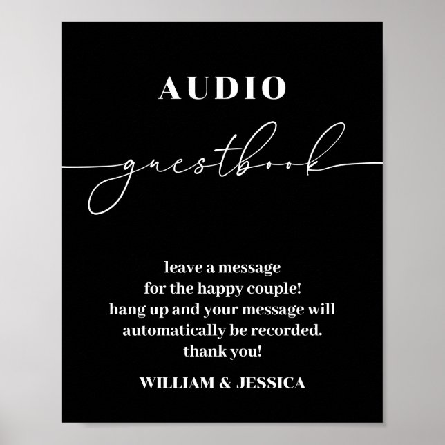 Kalligrafie Audio Guestbook | Telefonbuch Poster (Vorne)