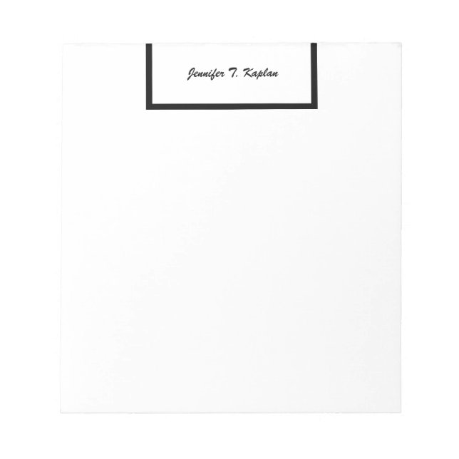 Kalligrafie Beruflich Modernes Minimalistisches Sc Notizblock (Vorderseite)