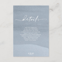 Kalligrafie Blumendetails Dusty Blue ID771 Begleitkarte