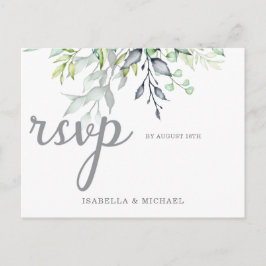 Kalligrafie Botanische Hochzeit Rsvp Postkarte