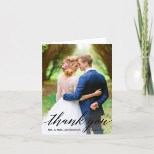 Kalligrafie   Bride Groom Wedding Foto Note Dankeskarte