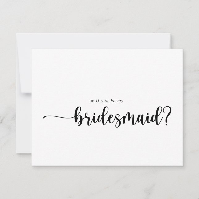 Kalligrafie Bridesmaid Vorschlag Note Card Mitteilungskarte (Vorderseite)