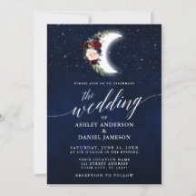 Kalligrafie Celestial Wedding Floral Moon Stars