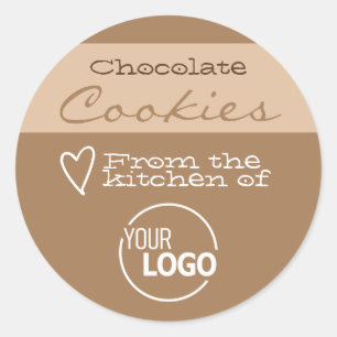Kalligrafie der einfachen Brown Food Cake Cookies Runder Aufkleber