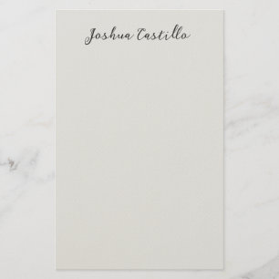 Kalligrafie Einfach Grau Professioneller Name Briefpapier