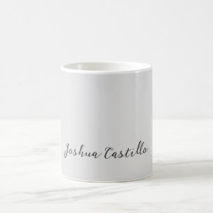 Kalligrafie Einfach Grau Professioneller Name Kaffeetasse