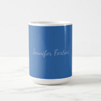Kalligrafie Elegant Blau & Weiß Schlicht Einfach