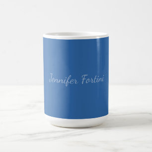Kalligrafie Elegant Blau & Weiß Schlicht Einfach Kaffeetasse