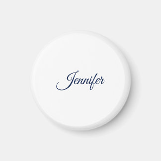 Kalligrafie Elegant Blau Weiß Schlicht Einfach Nam Magnet