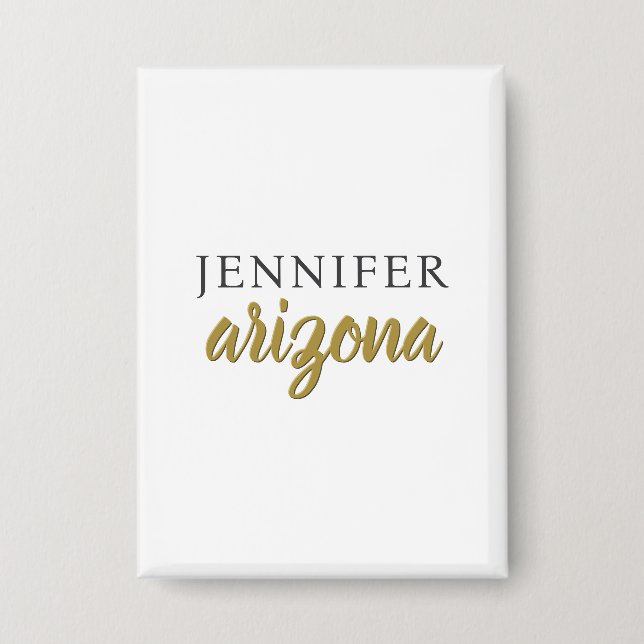 Kalligrafie Elegant Einfach Eigener Name Button (Vorderseite)