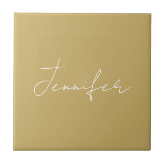 Kalligrafie Elegant Gold Farbe Schlicht Einfacher Fliese