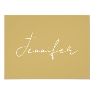 Kalligrafie Elegant Gold Farbe Schlicht Einfacher Fotodruck