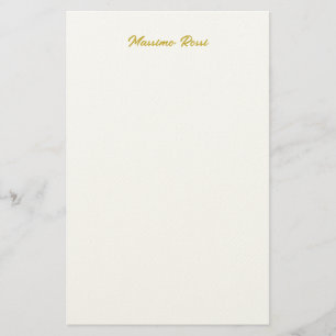 Kalligrafie Elegant Gold Weiß Schlicht Einfacher N Briefpapier
