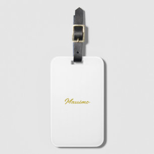 Kalligrafie Elegant Gold Weiß Schlicht Einfacher N Gepäckanhänger