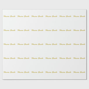 Kalligrafie Elegant Gold Weiß Schlicht Einfacher N Geschenkpapier