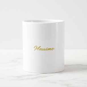 Kalligrafie Elegant Gold Weiß Schlicht Einfacher N Jumbo-Tasse