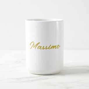 Kalligrafie Elegant Gold Weiß Schlicht Einfacher N Kaffeetasse